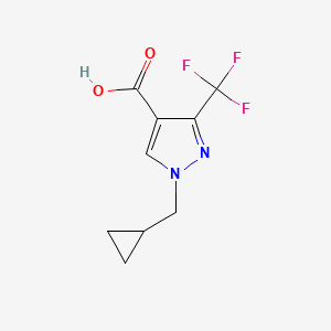 molecular formula C9H9F3N2O2 B1473608 1-(cyclopropylmethyl)-3-(trifluoromethyl)-1H-pyrazole-4-carboxylic acid CAS No. 2091591-78-3