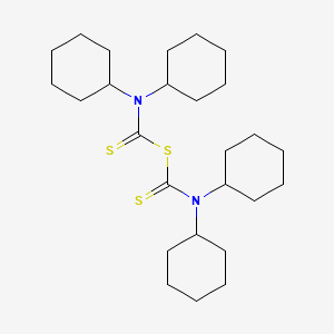 molecular formula C26H44N2S3 B14736104 dicyclohexylcarbamothioyl N,N-dicyclohexylcarbamodithioate CAS No. 5439-78-1