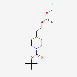molecular formula C14H24ClNO5 B1473620 Chloromethyl 2-(1-(tert-butoxycarbonyl)-4-piperidyl)-ethyl carbonate CAS No. 626230-77-1