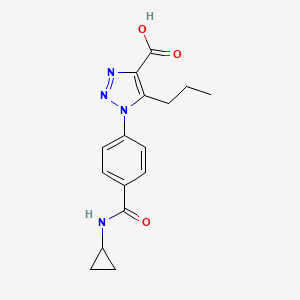 molecular formula C16H18N4O3 B1473623 1-(4-Cyclopropylcarbamoylphenyl)-5-propyl-1H-[1,2,3]triazole-4-carboxylic acid CAS No. 912838-20-1