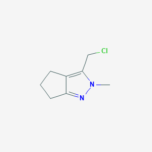 molecular formula C8H11ClN2 B1473625 3-(Chloromethyl)-2-methyl-2,4,5,6-tetrahydrocyclopenta[c]pyrazole CAS No. 1251760-95-8