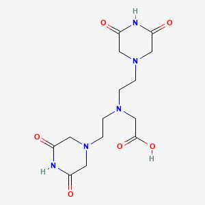 molecular formula C14H21N5O6 B14736259 N,N-Bis[2-(3,5-dioxopiperazin-1-yl)ethyl]glycine CAS No. 5616-19-3