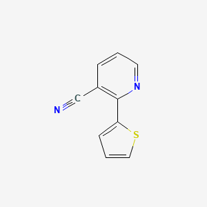 molecular formula C10H6N2S B1473626 2-Thiophen-2-ylnicotinonitrile CAS No. 870065-03-5