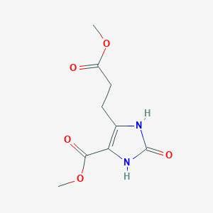 molecular formula C9H12N2O5 B14736348 Methyl 5-(3-methoxy-3-oxopropyl)-2-oxo-2,3-dihydro-1h-imidazole-4-carboxylate CAS No. 6333-19-3