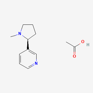 molecular formula C12H18N2O2 B14736349 acetic acid;3-[(2S)-1-methylpyrrolidin-2-yl]pyridine CAS No. 5153-64-0