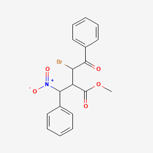 molecular formula C18H16BrNO5 B14736384 Methyl 3-bromo-2-[nitro(phenyl)methyl]-4-oxo-4-phenylbutanoate CAS No. 5421-78-3
