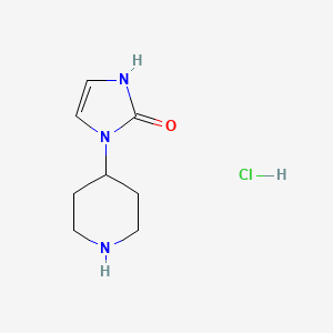 molecular formula C8H14ClN3O B1473642 1-(piperidin-4-yl)-1,3-dihydro-2H-imidazol-2-one hydrochloride CAS No. 956406-96-5