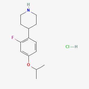 molecular formula C14H21ClFNO B1473646 4-(2-Fluoro-4-isopropoxyphenyl)-piperidine hydrochloride CAS No. 1004774-88-2