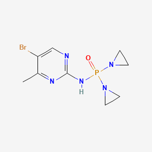 molecular formula C9H13BrN5OP B14736479 Phosphinic amide, P,P-bis(1-aziridinyl)-N-(5-bromo-4-methyl-2-pyrimidinyl)- CAS No. 2937-28-2
