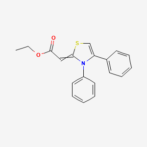 molecular formula C19H17NO2S B14736591 Ethyl (3,4-diphenyl-1,3-thiazol-2(3H)-ylidene)acetate CAS No. 7171-43-9