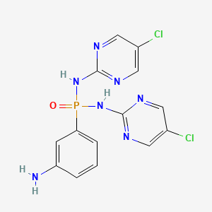 molecular formula C14H12Cl2N7OP B14736631 P-(3-Aminophenyl)-N,N'-bis(5-chloropyrimidin-2-yl)phosphonic diamide CAS No. 6339-34-0