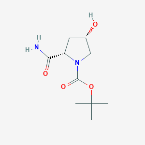 molecular formula C10H18N2O4 B1473664 tert-butyl (2S,4S)-2-carbamoyl-4-hydroxypyrrolidine-1-carboxylate CAS No. 266337-25-1