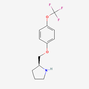 molecular formula C12H14F3NO2 B1473673 (S)-2-(4-三氟甲氧基苯氧甲基)-吡咯烷 CAS No. 681482-14-4