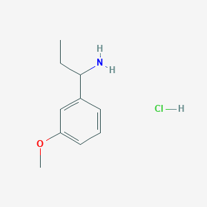 molecular formula C10H16ClNO B1473683 盐酸1-(3-甲氧基苯基)丙-1-胺 CAS No. 1864074-52-1