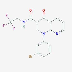 molecular formula C17H11BrF3N3O2 B1473685 1-(3-Bromophenyl)-4-oxo-1,4-dihydro-[1,8]naphthyridine-3-carboxylic acid (2,2,2-trifluoro-ethyl)-amide CAS No. 799803-99-9
