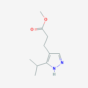 molecular formula C10H16N2O2 B1473690 methyl 3-(3-isopropyl-1H-pyrazol-4-yl)propanoate CAS No. 628332-26-3