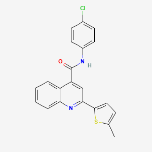 molecular formula C21H15ClN2OS B14736915 N-(4-chlorophenyl)-2-(5-methylthiophen-2-yl)quinoline-4-carboxamide CAS No. 6358-86-7