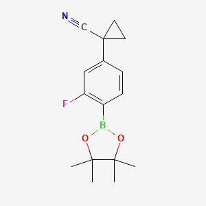 molecular formula C16H19BFNO2 B1473693 1-[3-Fluoro-4-(4,4,5,5-tetramethyl-1,3,2-dioxaborolan-2-yl)phenyl]cyclopropanecarbonitrile CAS No. 917397-94-5