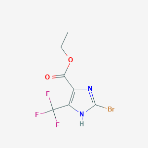 molecular formula C7H6BrF3N2O2 B1473696 Ethyl 2-bromo-5-(trifluoromethyl)-1H-imidazole-4-carboxylate CAS No. 444326-49-2