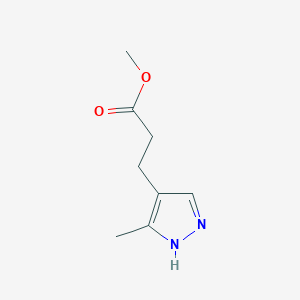 molecular formula C8H12N2O2 B1473700 methyl 3-(3-methyl-1H-pyrazol-4-yl)propanoate CAS No. 2098018-38-1
