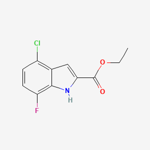 molecular formula C11H9ClFNO2 B1473701 ethyl 4-chloro-7-fluoro-1H-indole-2-carboxylate CAS No. 396075-01-7