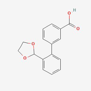 molecular formula C16H14O4 B1473707 2'-(1,3-二氧戊环-2-基)联苯-3-羧酸 CAS No. 400750-15-4