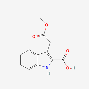 molecular formula C12H11NO4 B1473713 1H-Indole-3-acetic acid, 2-carboxy-, methyl ester CAS No. 1584160-66-6