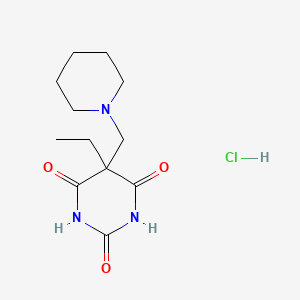 molecular formula C12H20ClN3O3 B14737149 Barbituric acid, 5-ethyl-5-(piperidinomethyl)-, monohydrochloride CAS No. 10502-04-2