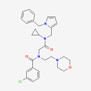 molecular formula C30H35ClN4O3 B14737155 N-(2-{[(1-Benzyl-1H-pyrrol-2-yl)methyl](cyclopropyl)amino}-2-oxoethyl)-3-chloro-N-[2-(morpholin-4-yl)ethyl]benzamide CAS No. 5966-64-3