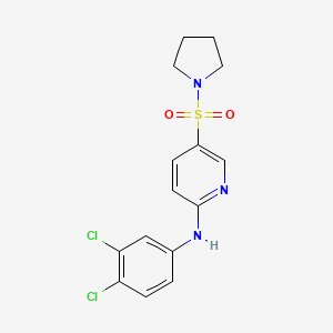 molecular formula C15H15Cl2N3O2S B14737168 N-(3,4-dichlorophenyl)-5-pyrrolidin-1-ylsulfonyl-pyridin-2-amine CAS No. 7065-99-8