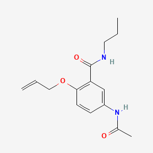 molecular formula C15H20N2O3 B14737213 Benzamide, 5-acetamido-2-allyloxy-N-propyl- CAS No. 6382-37-2