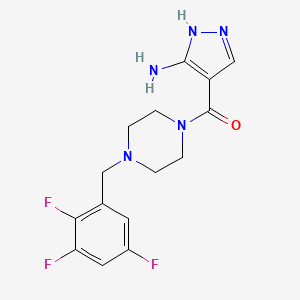 molecular formula C15H16F3N5O B1473725 (5-Amino-1H-pyrazol-4-yl)-[4-(2,3,5-trifluoro-benzyl)-piperazin-1-yl]-methanone CAS No. 1076206-00-2