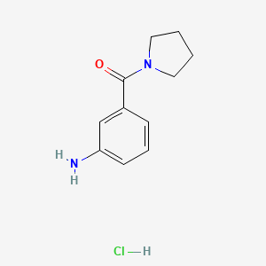 molecular formula C11H15ClN2O B1473729 3-(1-Pyrrolidinylcarbonyl)aniline hydrochloride CAS No. 372096-54-3