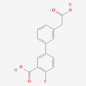 molecular formula C15H11FO4 B1473732 5-[3-(Carboxymethyl)phenyl]-2-fluorobenzoic acid CAS No. 1375068-82-8