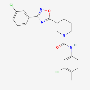 molecular formula C21H20Cl2N4O2 B14737329 N-(3-chloro-4-methylphenyl)-3-[3-(3-chlorophenyl)-1,2,4-oxadiazol-5-yl]piperidine-1-carboxamide CAS No. 5989-20-8