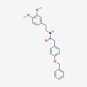 molecular formula C25H27NO4 B14737346 N-[2-(3,4-dimethoxyphenyl)ethyl]-2-(4-phenylmethoxyphenyl)acetamide CAS No. 5884-31-1