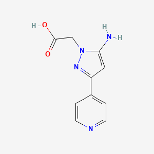 molecular formula C10H10N4O2 B1473742 2-(5-氨基-3-(吡啶-4-基)-1H-吡唑-1-基)乙酸 CAS No. 2098019-66-8