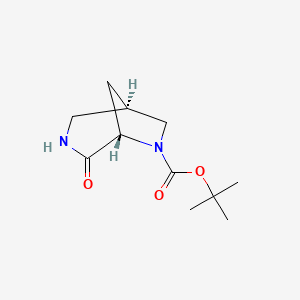 molecular formula C11H18N2O3 B1473744 tert-butyl (1R,5S)-4-oxo-3,6-diazabicyclo[3.2.1]octane-6-carboxylate CAS No. 1188536-08-4