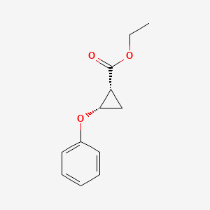 molecular formula C12H14O3 B14737509 ethyl (1R,2S)-2-phenoxycyclopropane-1-carboxylate CAS No. 2120-91-4