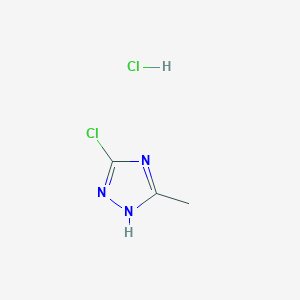 molecular formula C3H5Cl2N3 B1473754 3-chloro-5-methyl-1H-1,2,4-triazole hydrochloride CAS No. 1461709-15-8