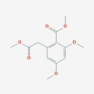 molecular formula C13H16O6 B14737558 Benzeneacetic acid, 3,5-dimethoxy-2-(methoxycarbonyl)-, methyl ester CAS No. 6512-26-1