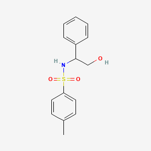 molecular formula C15H17NO3S B14737618 Benzenesulfonamide, N-(2-hydroxy-1-phenylethyl)-4-methyl- CAS No. 5485-70-1