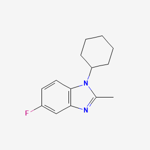molecular formula C14H17FN2 B1473763 1-Cyclohexyl-5-fluoro-2-methyl-1,3-benzodiazole CAS No. 1381944-50-8