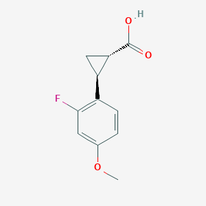 molecular formula C11H11FO3 B1473767 2-(2-Fluoro-4-methoxyphenyl)-trans-cyclopropanecarboxylic acid CAS No. 1257121-72-4