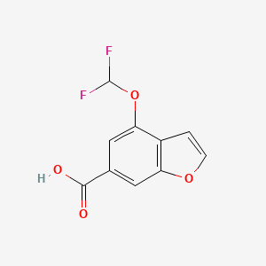 molecular formula C10H6F2O4 B1473769 4-(Difluoromethoxy)-1-benzofuran-6-carboxylic acid CAS No. 1365962-35-1