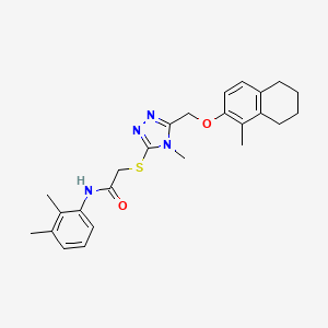molecular formula C25H30N4O2S B14737692 N-(2,3-dimethylphenyl)-2-[[4-methyl-5-[(1-methyl-5,6,7,8-tetrahydronaphthalen-2-yl)oxymethyl]-1,2,4-triazol-3-yl]sulfanyl]acetamide CAS No. 5312-45-8