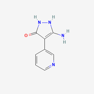 molecular formula C8H8N4O B1473783 5-amino-4-(pyridin-3-yl)-1H-pyrazol-3-ol CAS No. 1404448-88-9