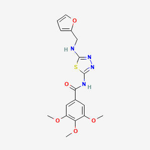 molecular formula C17H18N4O5S B14737851 N-[5-(2-furylmethylamino)-1,3,4-thiadiazol-2-yl]-3,4,5-trimethoxy-benzamide CAS No. 5868-80-4
