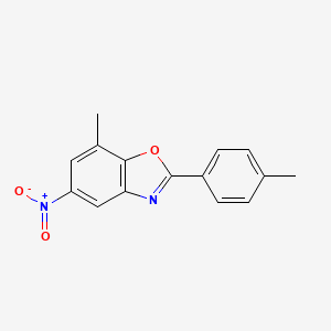 molecular formula C15H12N2O3 B1473790 7-Methyl-2-(4-methylphenyl)-5-nitro-1,3-benzoxazole CAS No. 1421241-45-3