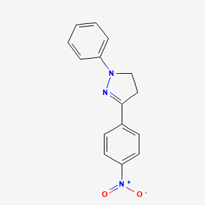 molecular formula C15H13N3O2 B14737907 1-Phenyl-3-(4-nitrophenyl)-2-pyrazoline CAS No. 3314-41-8